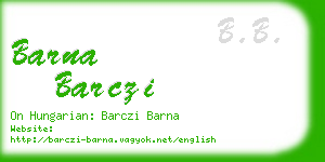 barna barczi business card